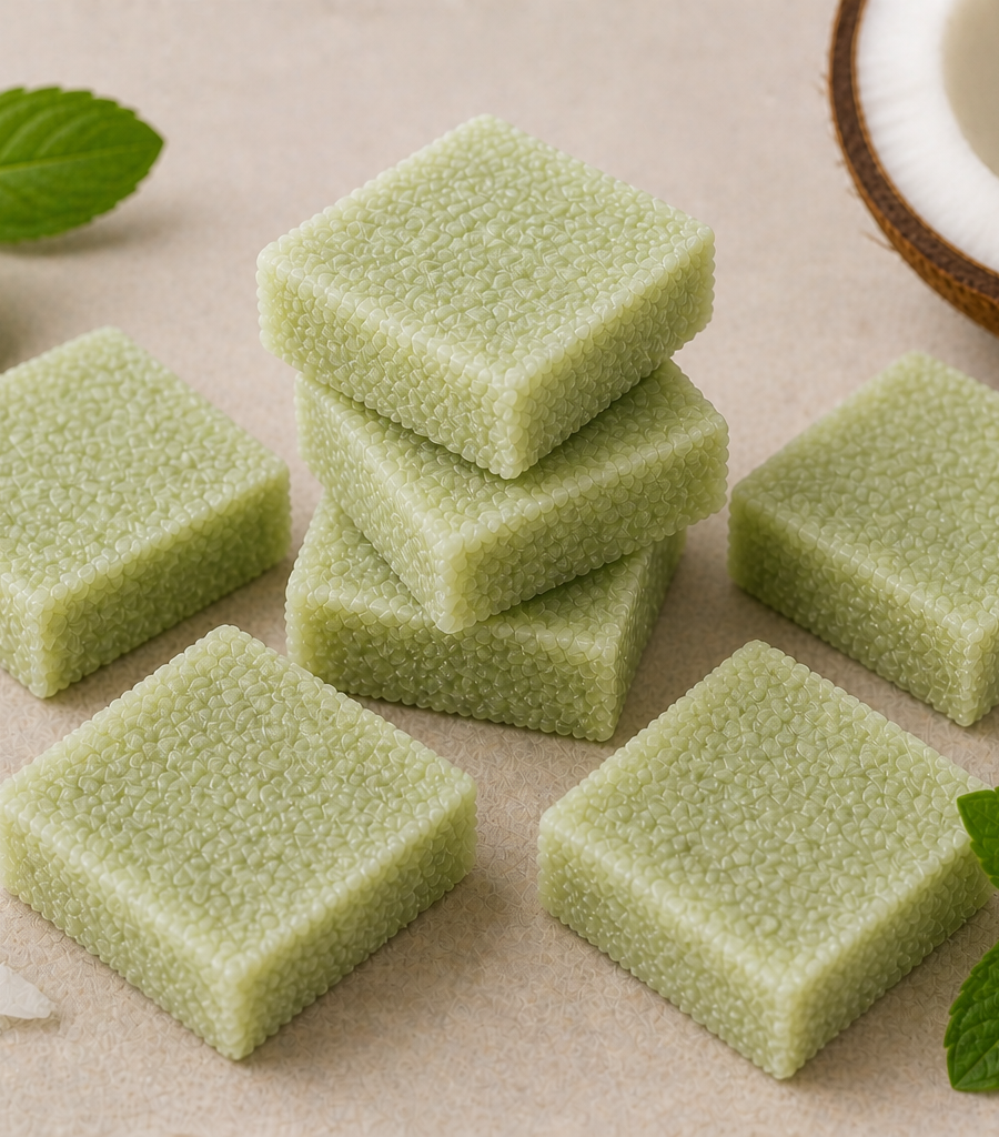 Mint Coconut Toffees (Coconut Rocks)